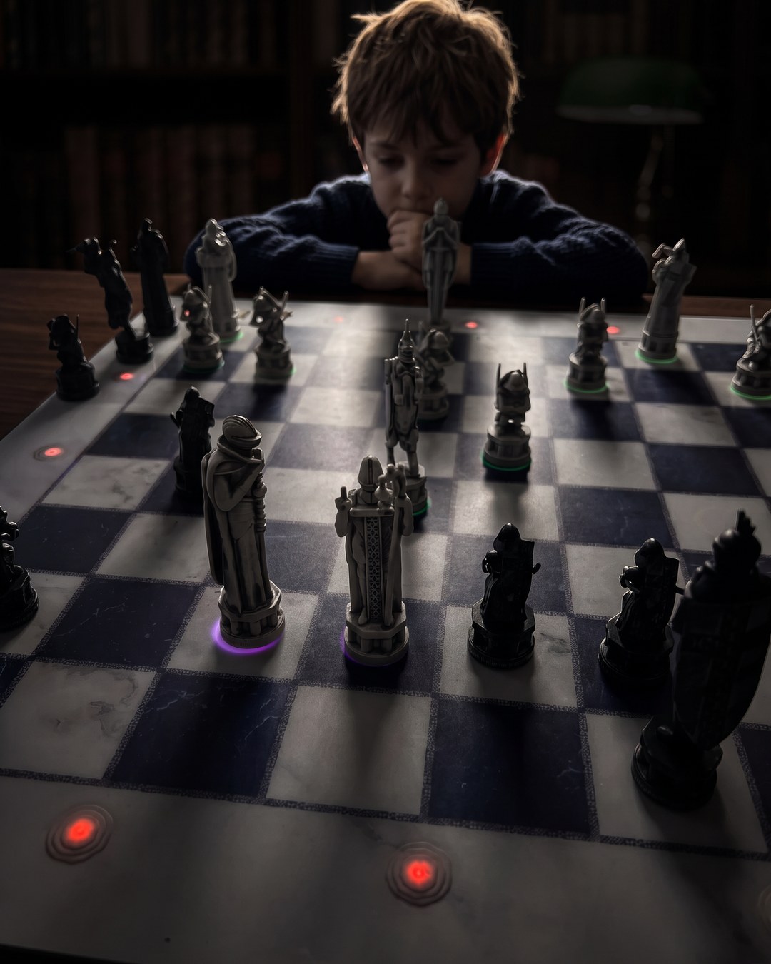 GoChess Wizard, Boy · library · thinking · /lowkey /rimlight
