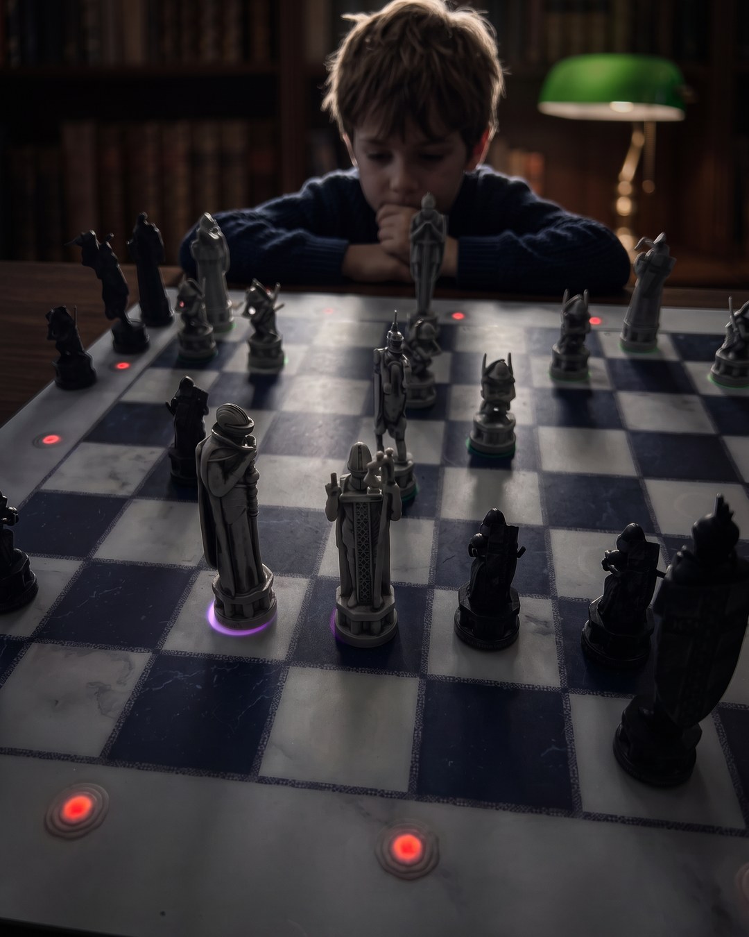 GoChess Wizard, Boy · library · thinking · /rimlight