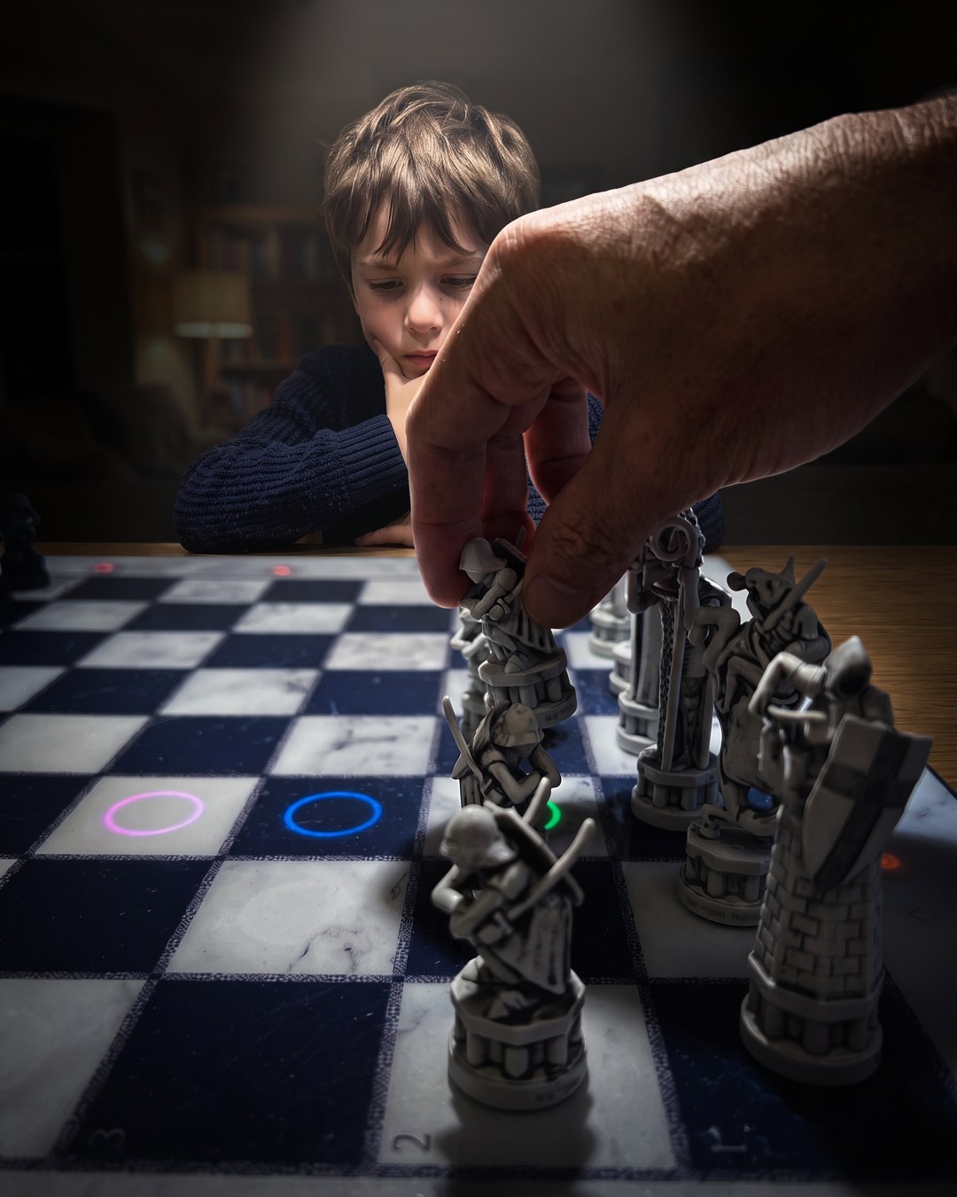 GoChess Wizard, Boy · living room · your hand moving · thinking · Hero combo (all 5 tags)